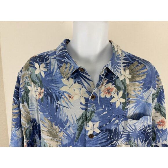 TOMMY BAHAMA Men's Blue/Multi Silk Short Sleeve Hawaiian Shirt Sz XXL - Picture 2 of 6